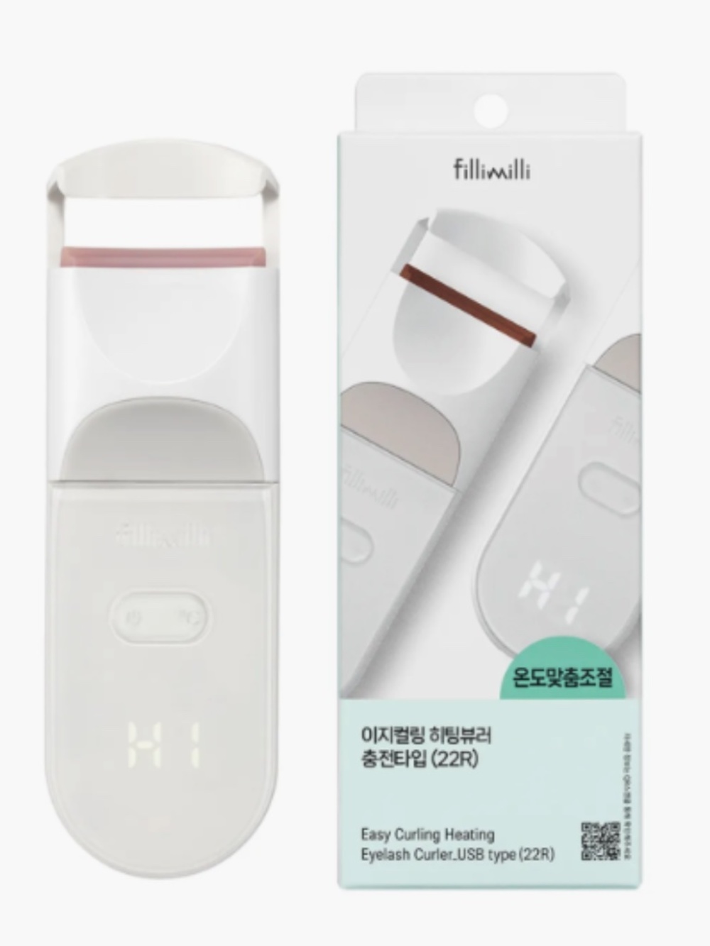 Fillimilli Heating Eyelash Curler (Rechargeable), White